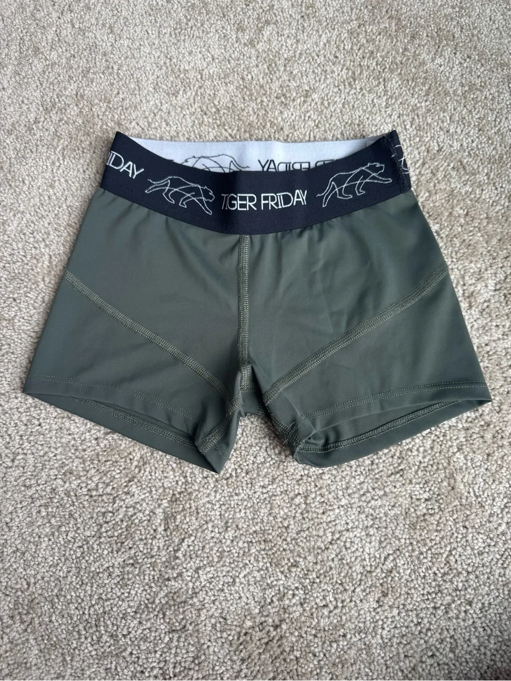 Tiger Friday Girls' Olive Active Stretch Shorts